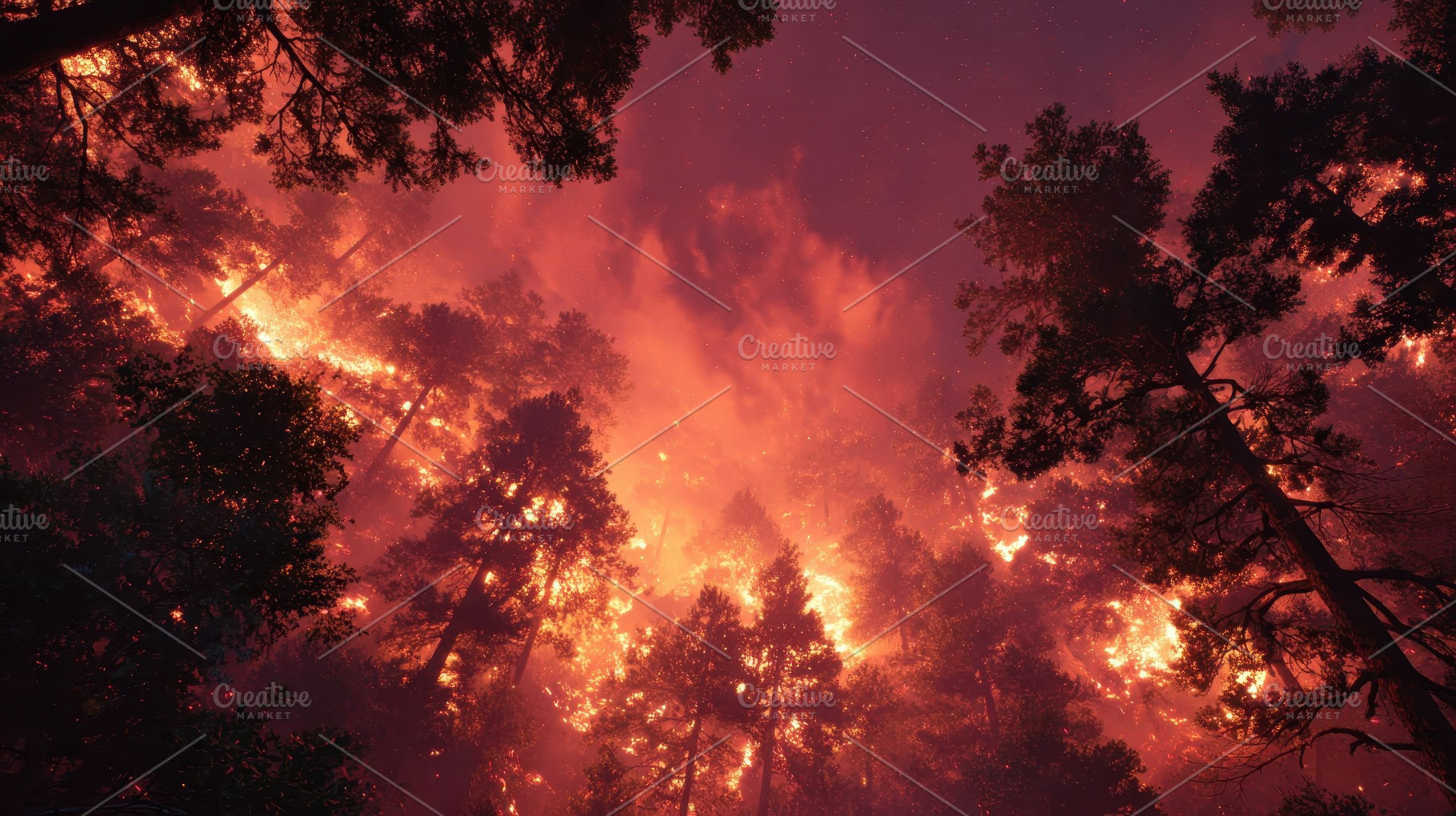 Fiery Inferno Wildfire Consumes Fore, a Photo by Pixeness Studio