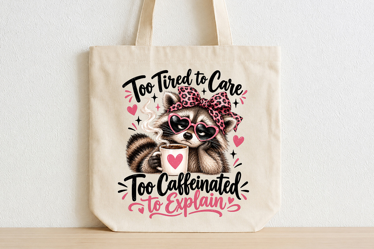 Funny Raccoon Coffee PNG, a Seasonal Illustration by CraftArtStudio (Photo 2 of 4)