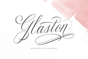 Glaston Romantic Calligraphy, a Script Font by Ef Studio (Thumbnail 1 of 13)