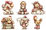 Whimsical Easter Chicken Clipart, an Illustration by Daily.Designs (Thumbnail 4 of 8)