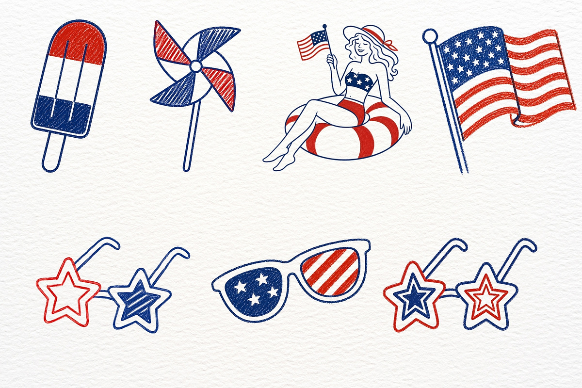 4th of July Clipart Independence Day, a Seasonal Illustration by SugarCloudStudioArt (Photo 5 of 6)