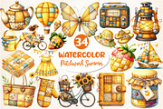 Yellow Patchwork Summer Clipart, an Illustration by Dream Creation (Thumbnail 1 of 6)
