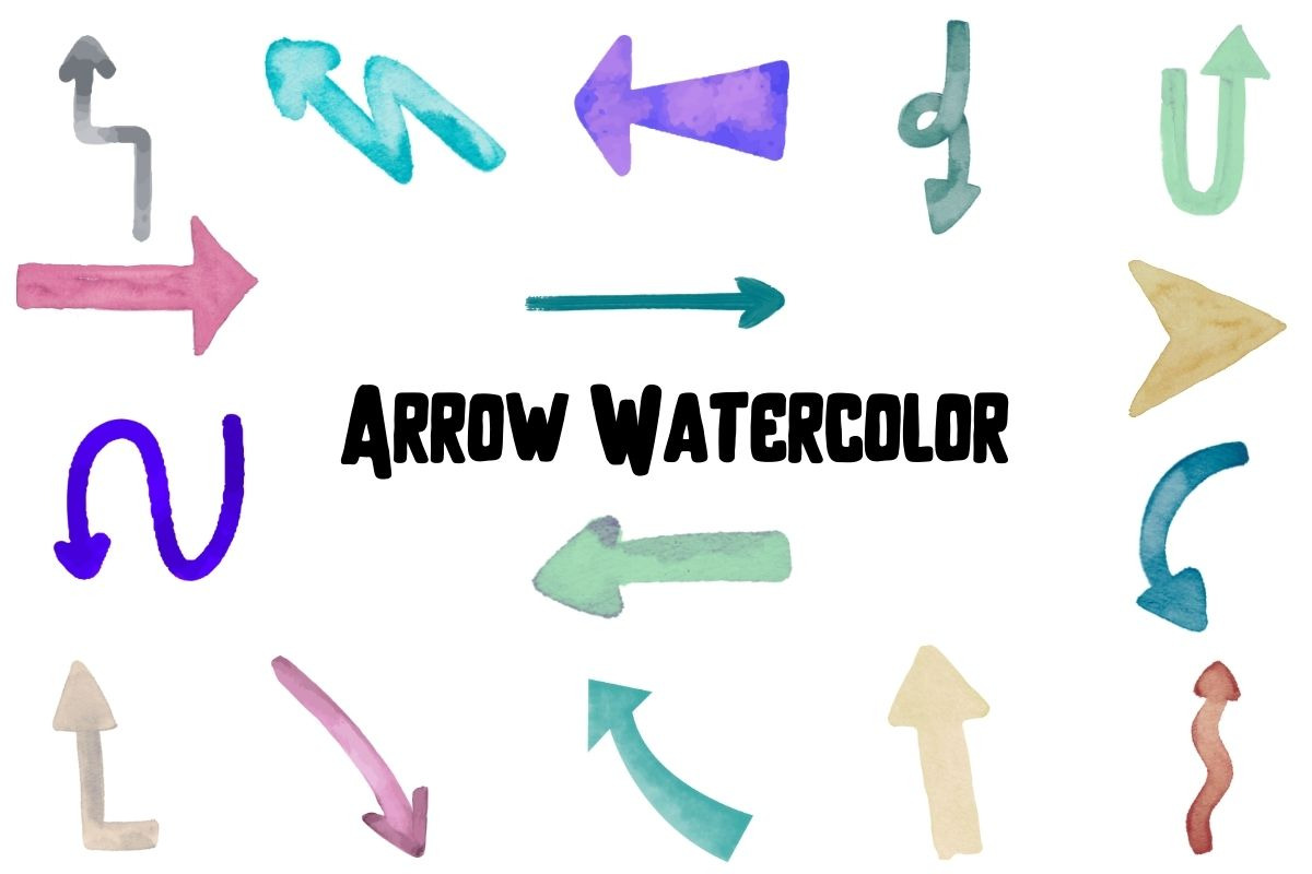 Watercolor Arrow Clipart, an Illustration by Awieee1