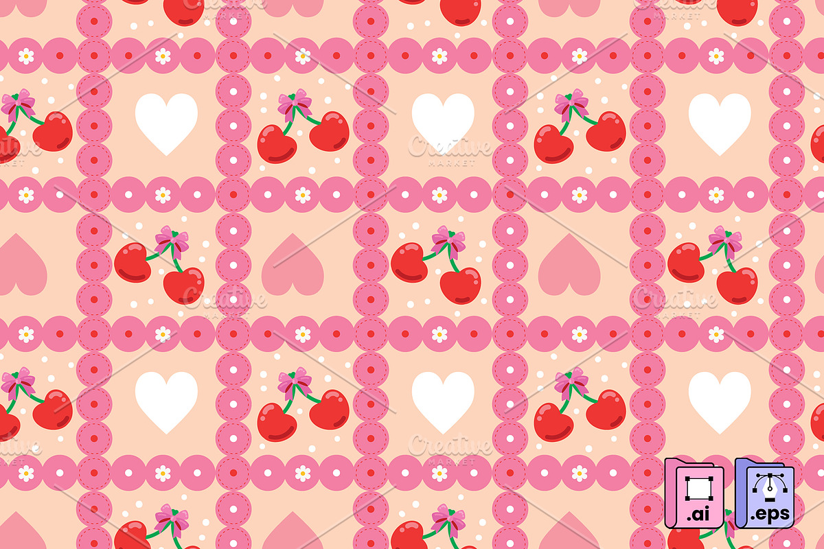 Cherry Valentine Pattern, a Pattern Graphic by MISS CHATZ (Photo 2 of 3)