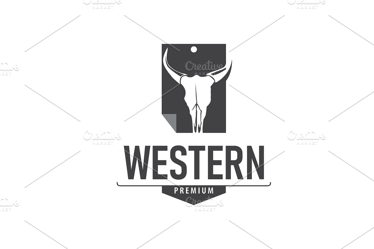 vintage retro design longhorn logo, a Branding & Logo Template by Maylianaw28