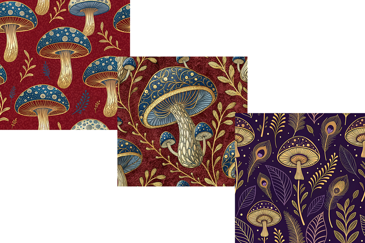 Maximalist Mushroom Tapestry Pattern, a Pattern Graphic by FloridPrintables (Photo 5 of 12)