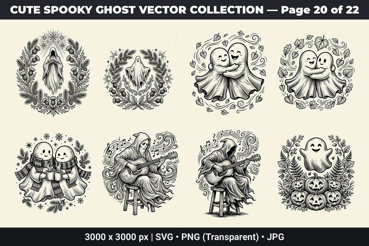 Cute Ghost SVG Bundle Vol - 01, an Object Graphic by XPERTDESIGNER (Photo 10 of 21)