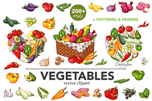 Veggies Clipart, Farmers Market Set