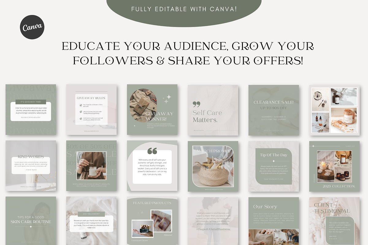 100 Instagram Design Templates, a Social Media Template by Gebers Marketing & Design (Photo 3 of 6)