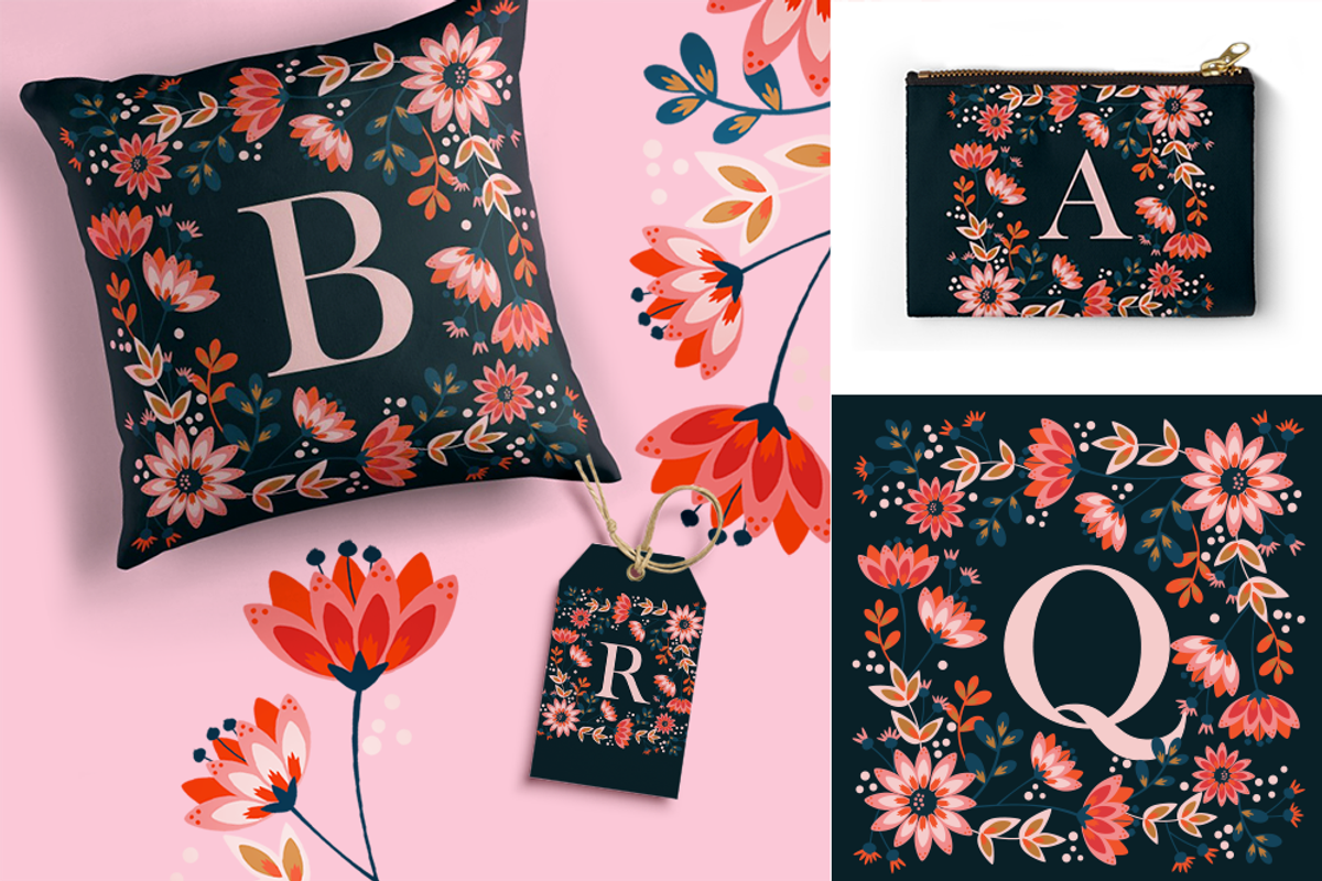 Sochi Floral Monograms, a Pattern Graphic by Werlang Paper (Photo 2 of 5)