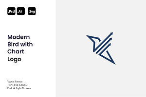 Modern Bird with Chart Logo, a Branding & Logo Template by Luxury Logos