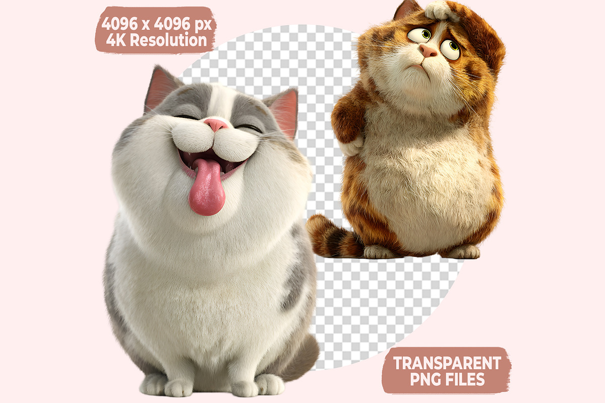 Funny Cat Clipart PNG Bundle, a Graphic by M9 Design (Photo 8 of 9)