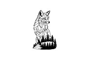 Fox Forest Silhouette Vector Bundle, an Illustration by Creativeshirt (Thumbnail 13 of 31)
