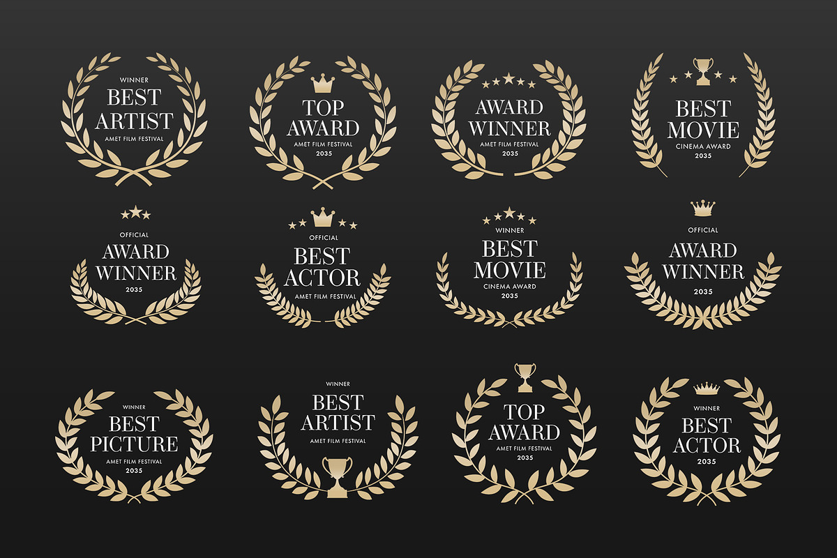 Award Crest & Laurel Wreath Vector, an Object Graphic by DesignerCandies (Photo 6 of 6)