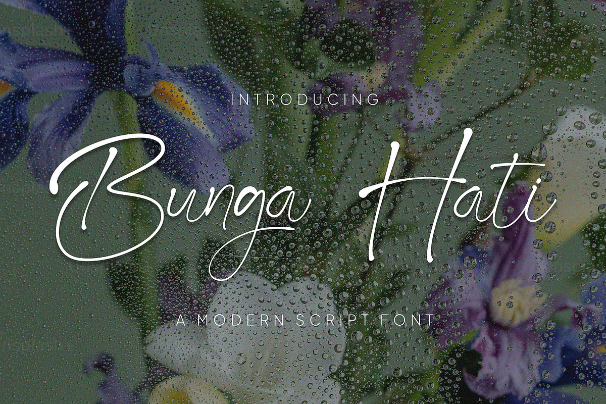 Bunga Hati - Signature Script Font, a Script Font by fluffstudio (Photo 1 of 9)