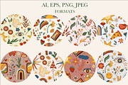 POSITIVE RETRO, BOHO GROOVY CLIPART, a Decorative Illustration by Usis (Thumbnail 17 of 20)