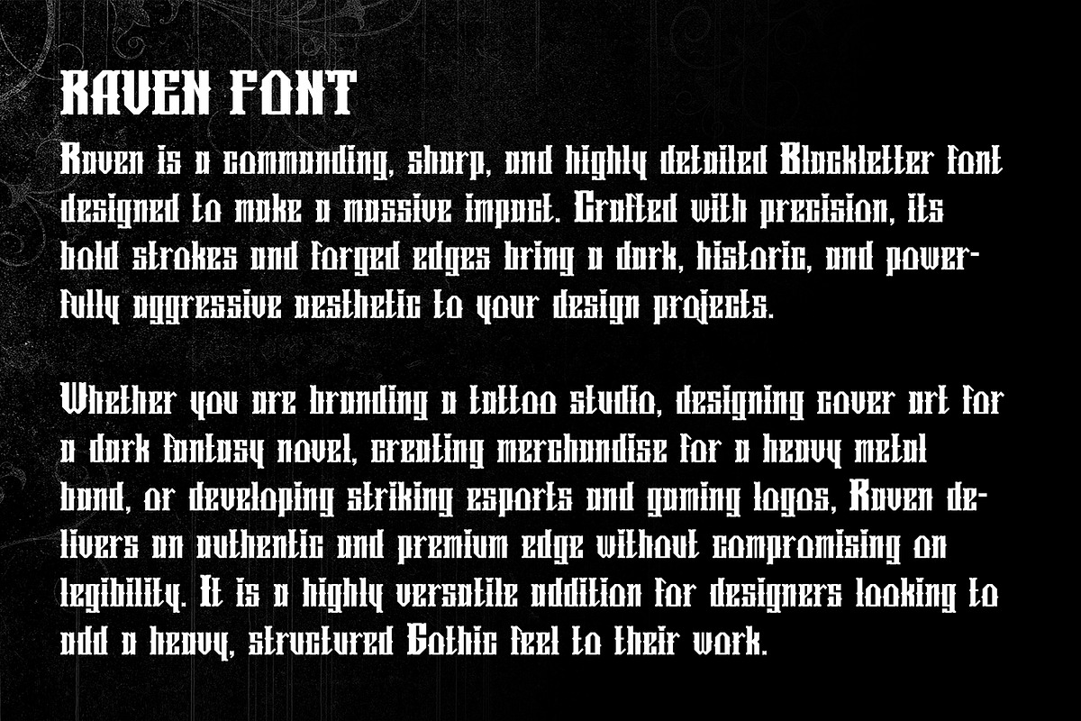 Raven Gothic Blackletter Font, a Blackletter Font by OWPictures (Photo 3 of 10)