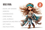 Stylish cartoon hippie girl. Clipart, a Person Illustration by KENO Mascots (Thumbnail 6 of 6)