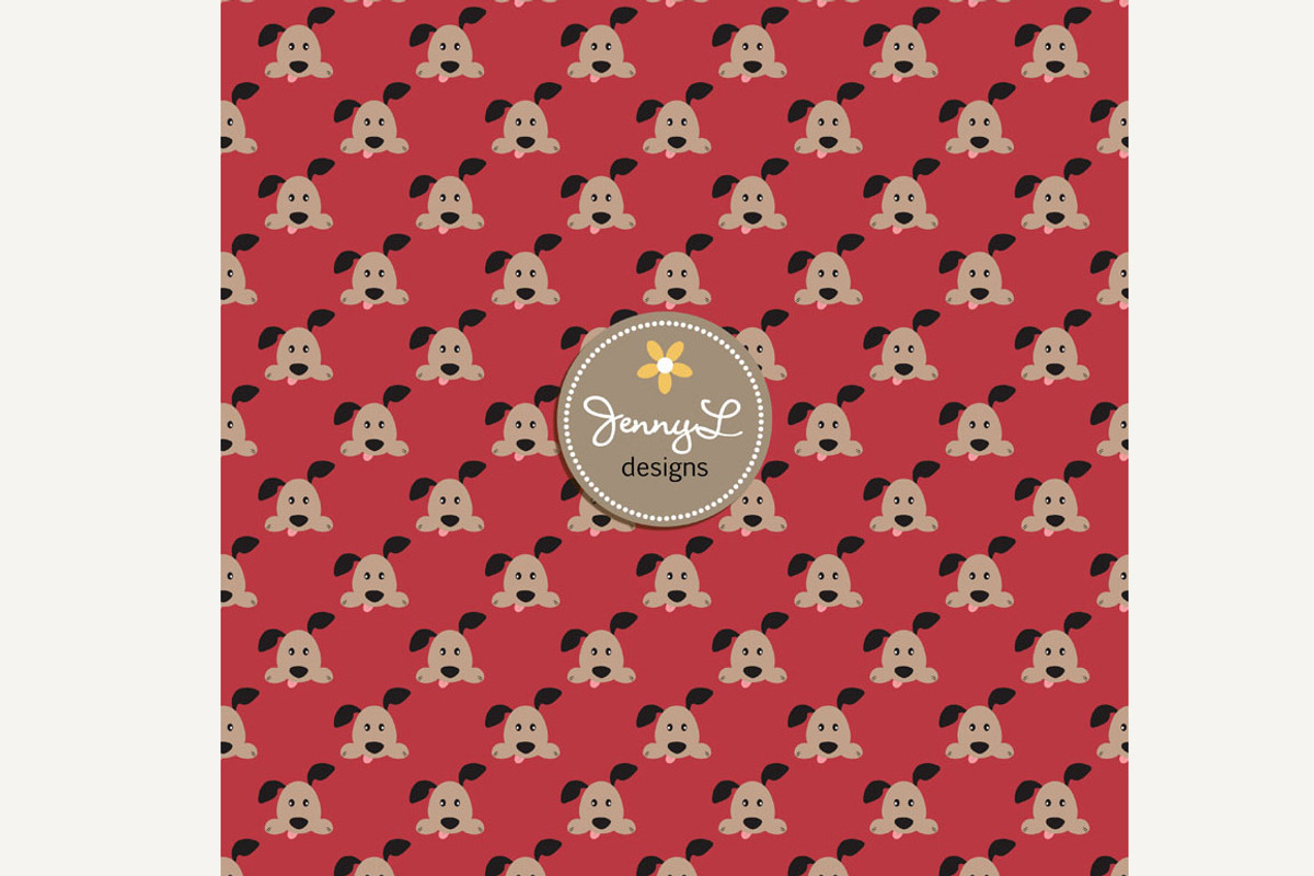 Puppy Dog Digital Papers, a Pattern Graphic by JennyL Designs (Photo 4 of 5)