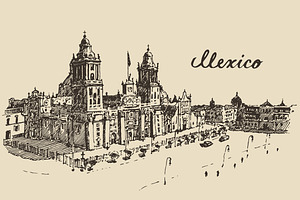 Mexico City Metropolitan Cathedral, an Illustration by TheMountBirdStudio