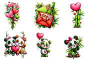 Valentine Panda Clipart, an Illustration by CreationArt (Thumbnail 2 of 7)