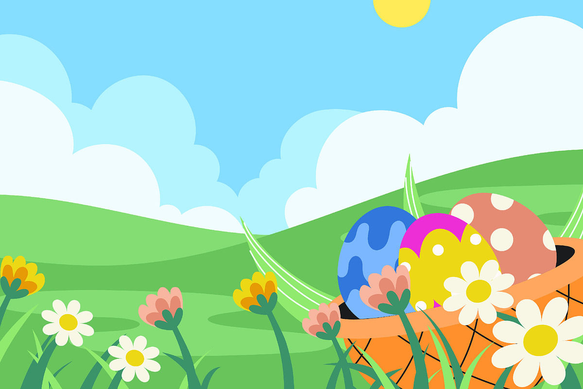 Blue Easter Background lllustration, a Seasonal Illustration by graphicook (Photo 1 of 2)