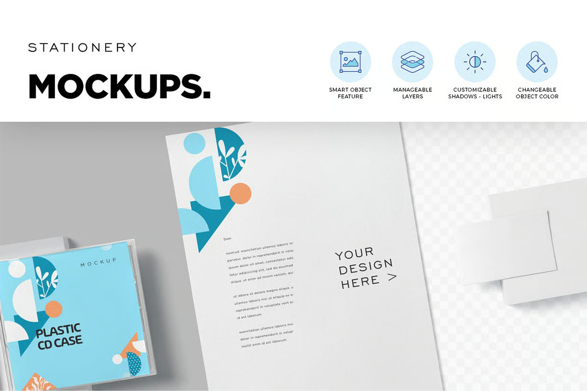 Stationery Mock Ups, an Advertising Mockup by megostudi0 (Photo 4 of 6)