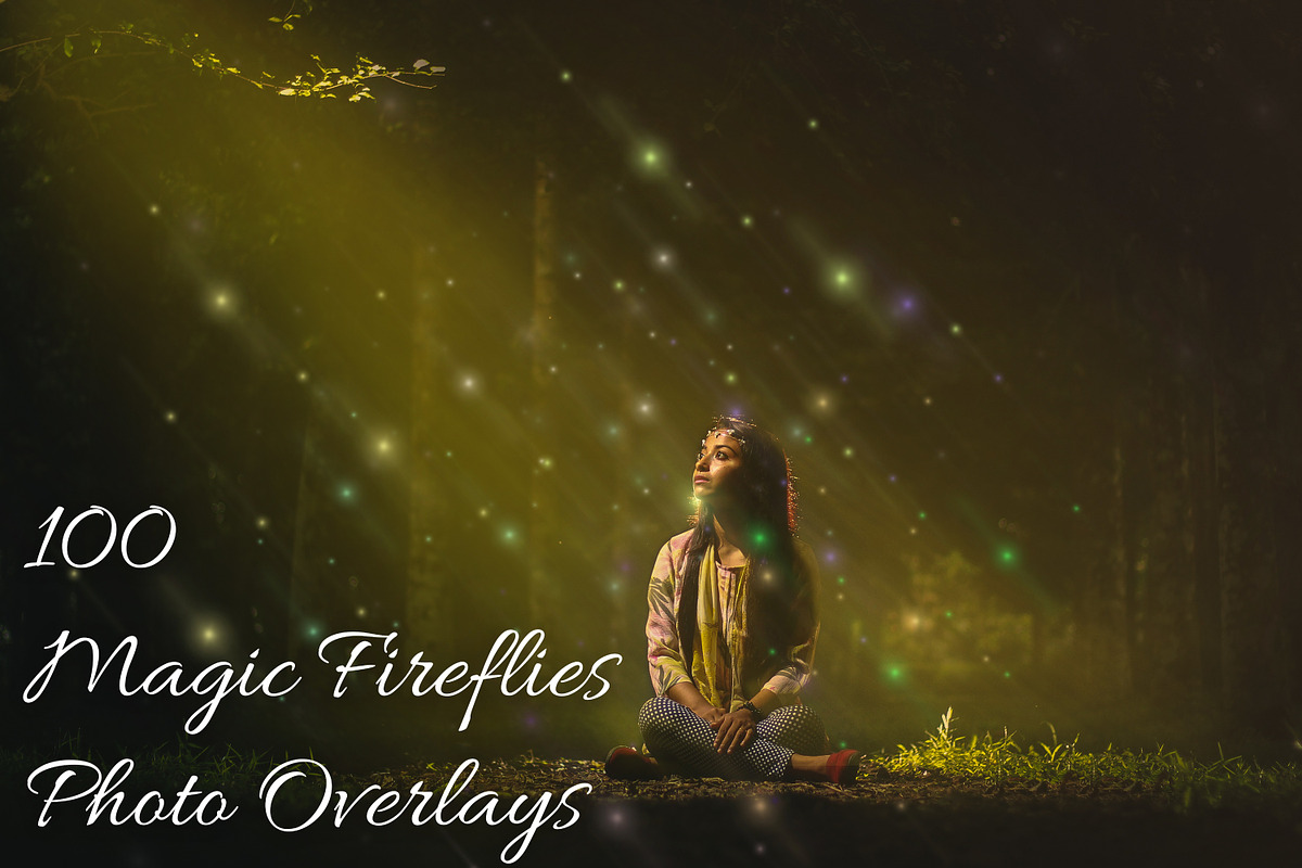 100 Magic Fireflies Photo Overlays preview 4