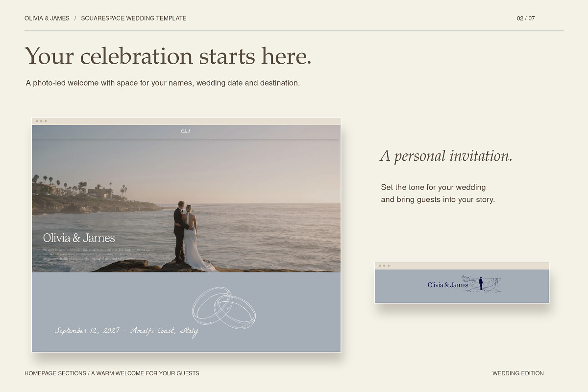 Squarespace Website for Weddings, a Squarespace Template by Layl Atelier (Photo 2 of 8)