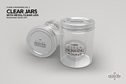 Clear Jars with Metal or Clear Lids, a Cups & Container Mockup by INCDesign (Thumbnail 3 of 6)