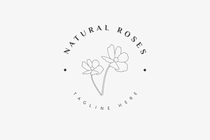 Floral Natural Roses Logo