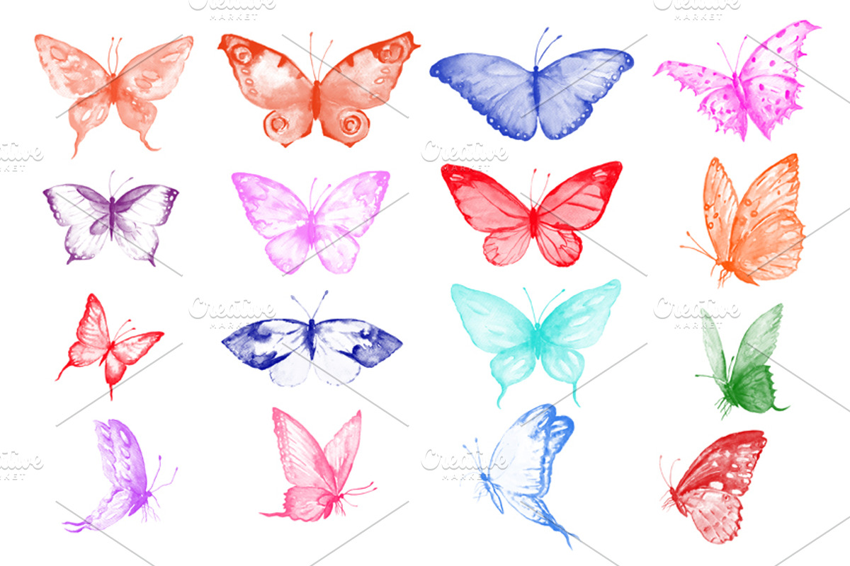 Photoshop Brush Watercolor Butterfly preview 4