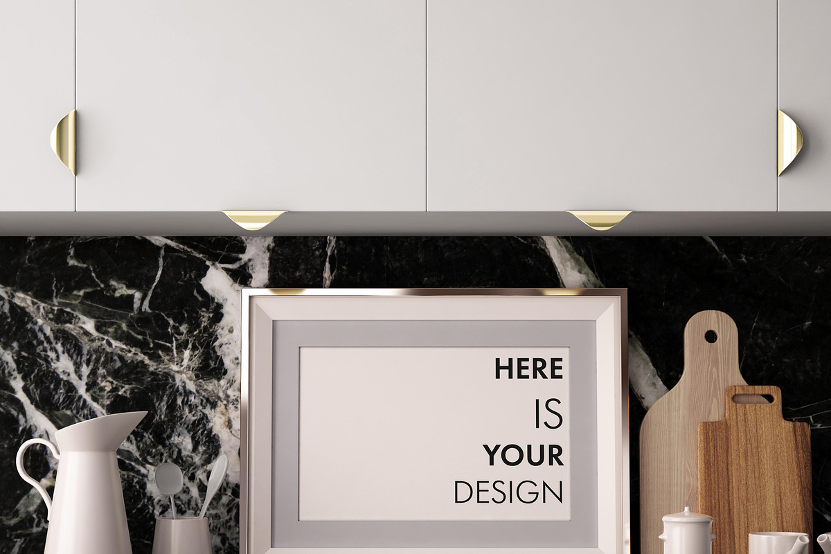 10 Mockups posters in the kitchen, a Print Template by FilL239 (Photo 6 of 11)
