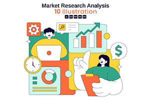 10 Market Research and Analysis, a Finance Illustration by denayunebgt