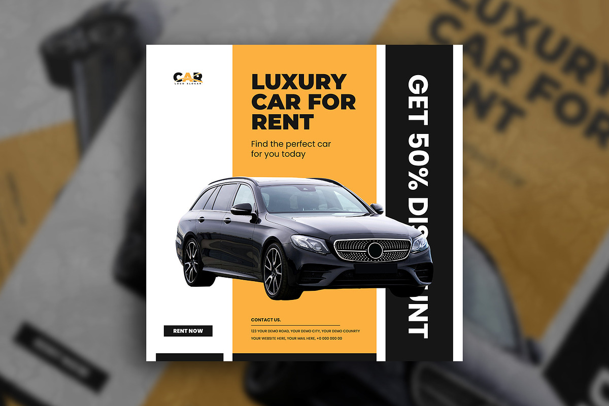 Rent a car social media post, a Social Media Template by Tanmoy Topu (Photo 5 of 5)