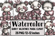 Quirky Valentines Panda Clipart, an Illustration by Design Market (Thumbnail 1 of 3)