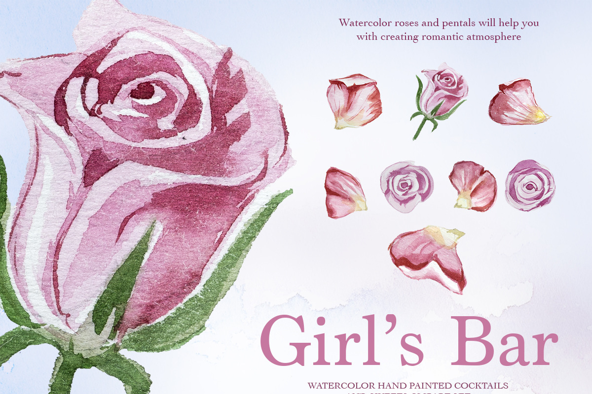 Hand Painted Girl's Bar Clipart, a Food Illustration by ArtCreationsDesign (Photo 9 of 14)