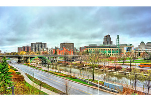 Cityscape of Ottawa with the Rideau Canal in Canada, an Architecture Photo by Leonid Andronov