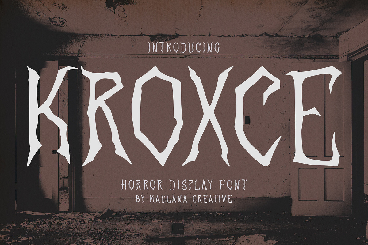 Kroxce Horror Display Font, a Handwritten Font by Maulana Creative (Photo 1 of 7)