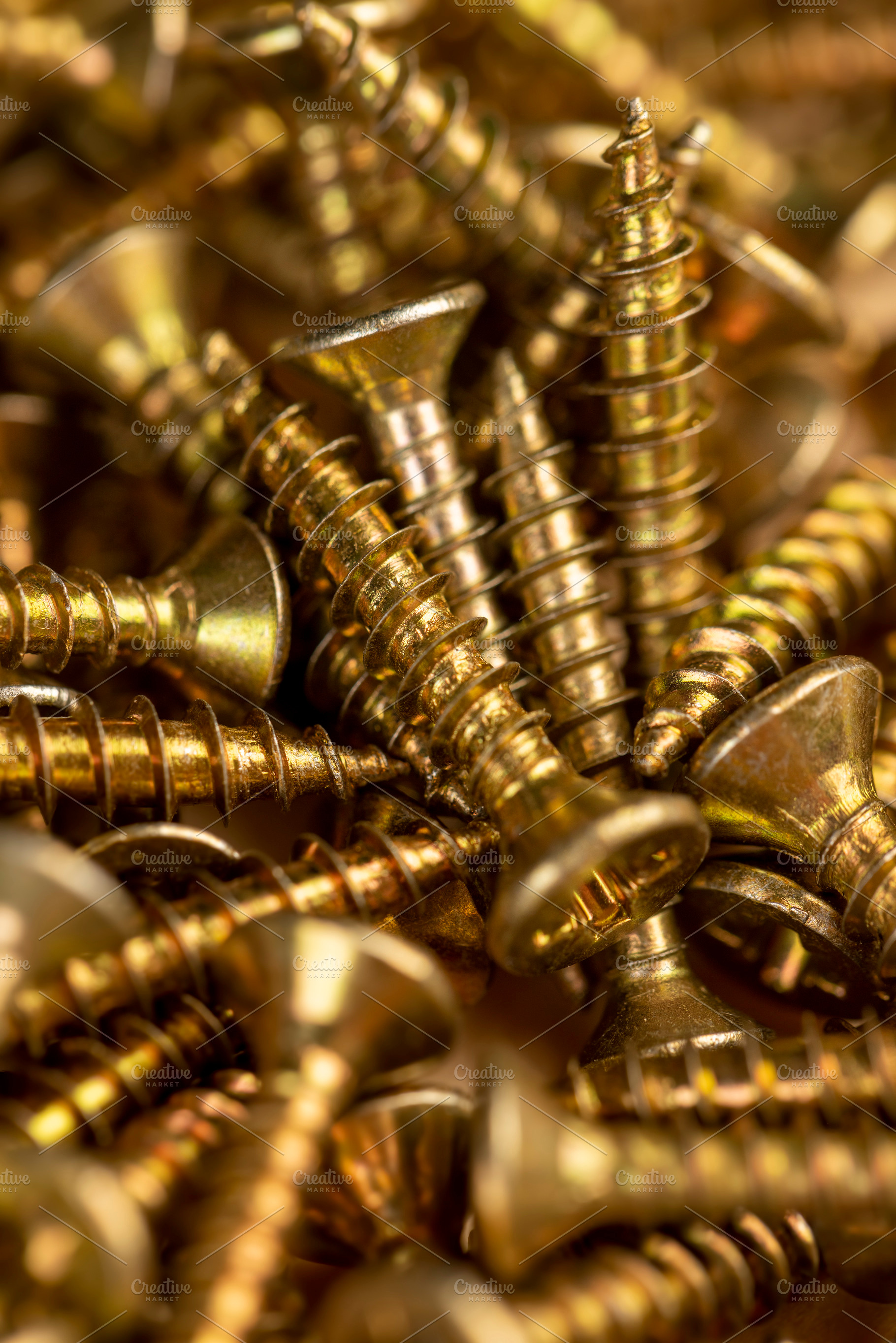 golden metal self tapping screws for construction work, a Photo by rsoollAI
