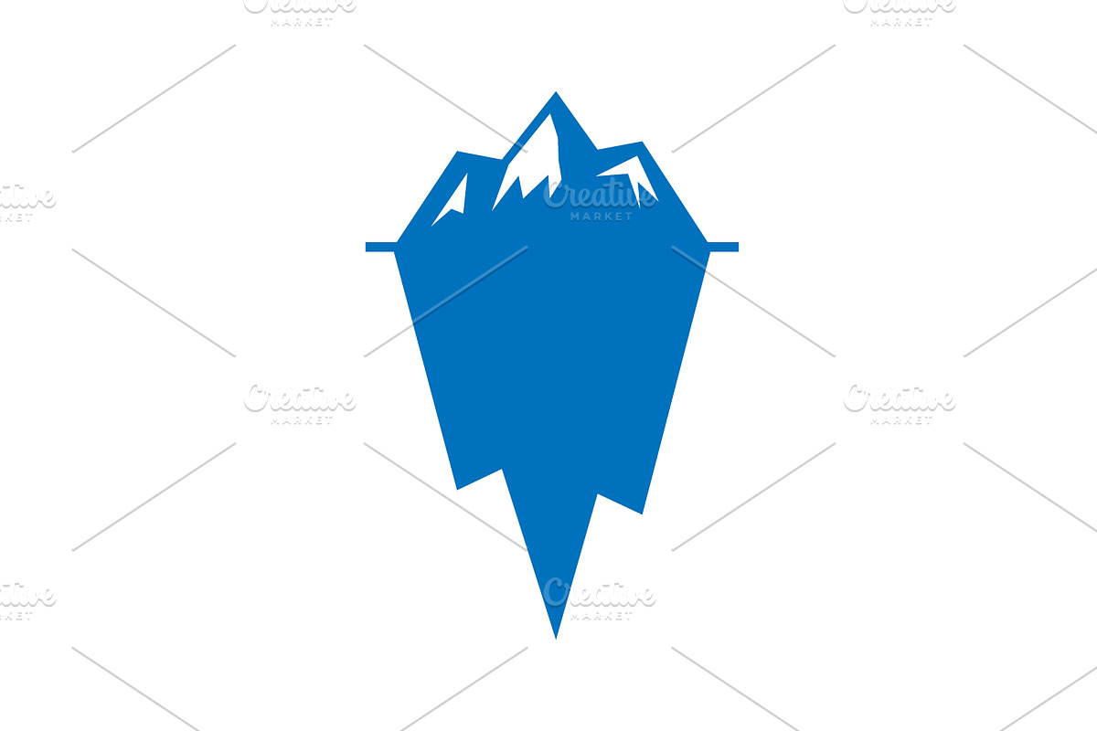 Blue iceberg with snowy mountain top, an Illustration by GraphiShop