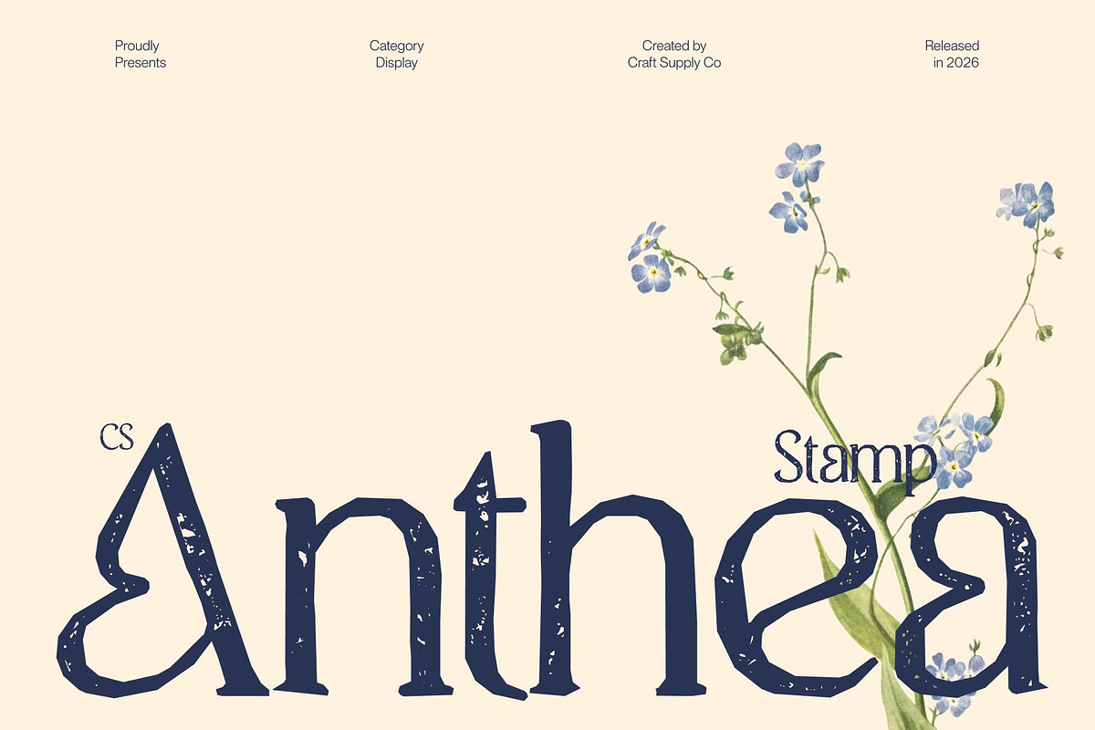 CS Anthea Stamp, a Serif Font by Craft Supply Co. (Photo 1 of 7)