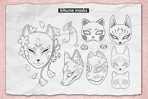 Procreate Japanese Mask Stamps