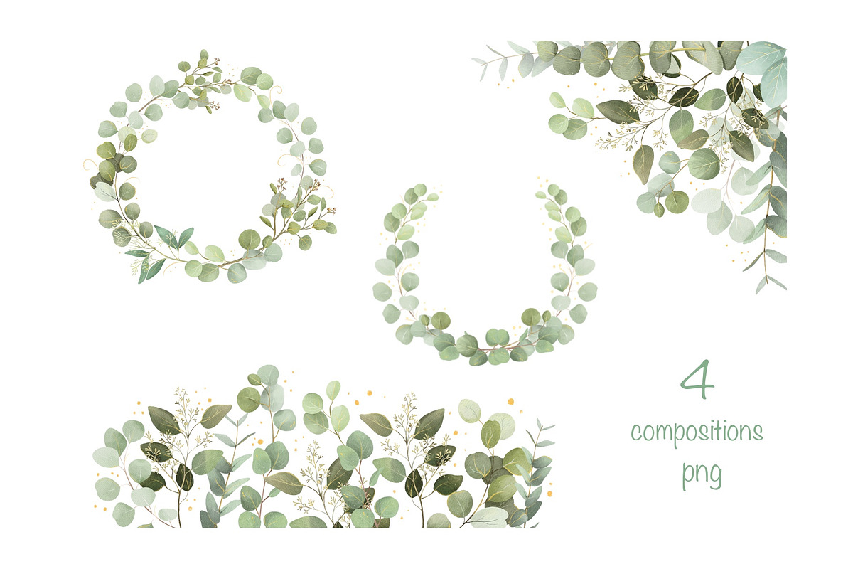 Watercolor Eucalyptus Clipart, an Object Graphic by ArtGiftsStudio (Photo 4 of 6)