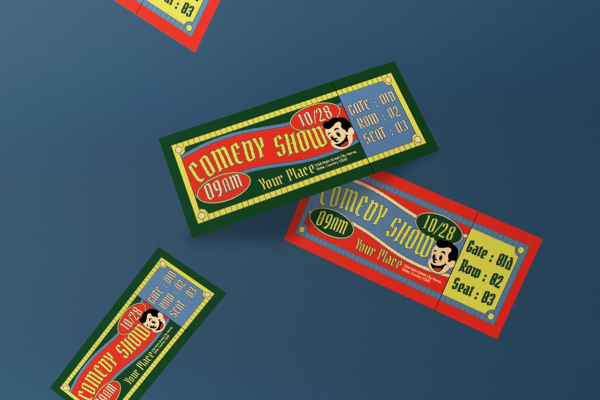 Comedy Show Ticket, a Card Template by graphicook (Photo 3 of 3)