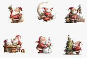 Funny Cute Santa PNG Clipart, an Illustration by CreationArt (Thumbnail 3 of 5)