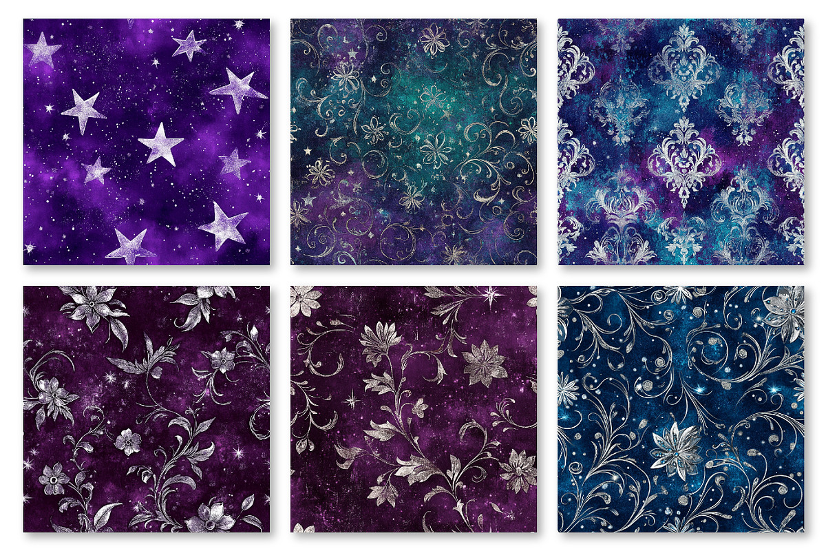 Silver Galaxy Digital Paper, a Texture Graphic by Dream Creation (Photo 3 of 7)
