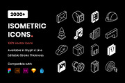 2000+ Isometric Icons Set, an Outline Icon by Brickclay (Thumbnail 1 of 37)