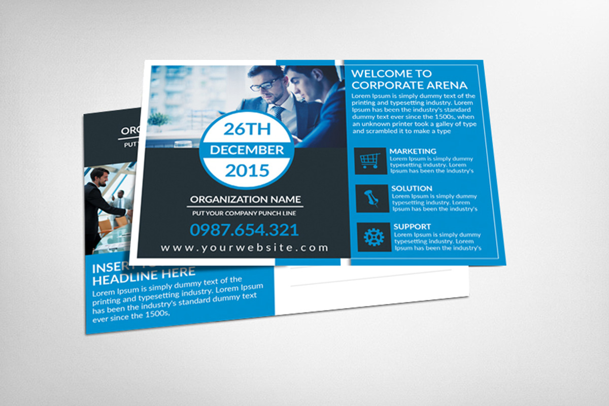 Corporate Training Postcard Template, a Card Template by graphicforest