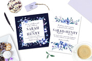 Floral Blues Watercolor Design Set, an Illustration by Art by Lin (Thumbnail 5 of 5)